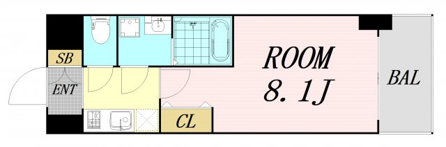 S-RESIDENCE阿波座WEST　仲介手数料無料の間取り