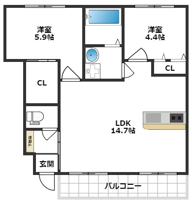 【間取り】 | フォンターナA棟
