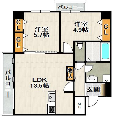 CRYSTA荒牧の間取り