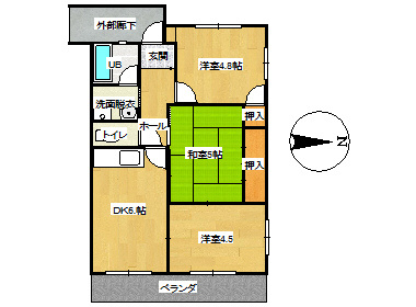 富谷マンションの間取り|間取り図は現況を優先します。