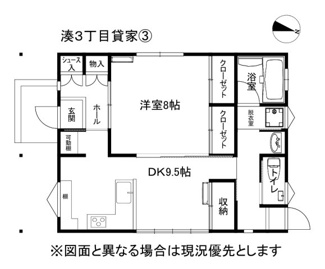 【間取り】 | 湊３丁目貸家（３）