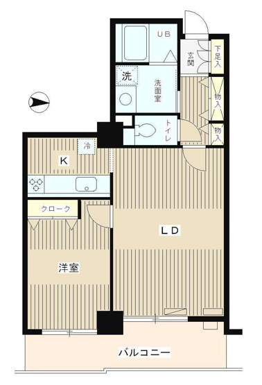 【間取り】 | エルアージュ小石川Ｂ棟 | 【エルアージュ小石川】51.22㎡　１LDK