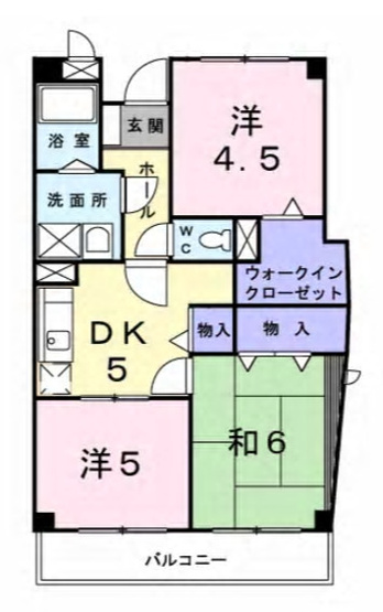 【間取り】 | パークサイド高安 | ３DK
