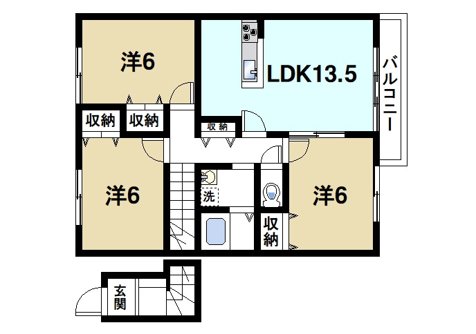 ビィラージュ一条Cの間取り