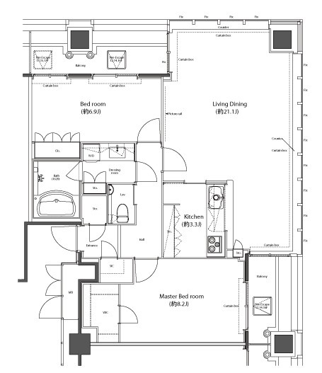 港区港南１丁目の賃貸マンションの間取り