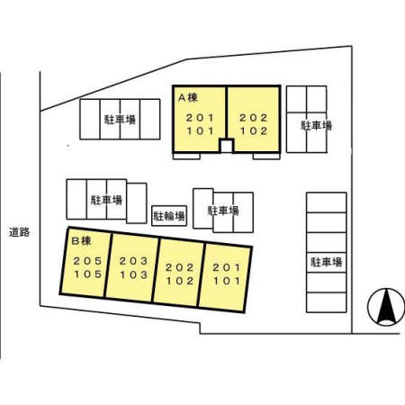 セジュールかながわ B棟の区画図