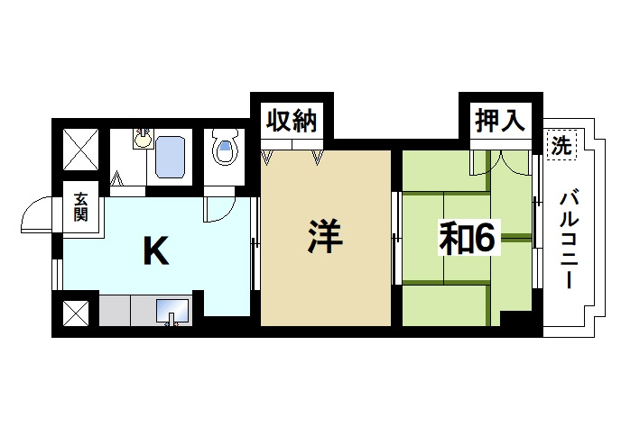 GRANDSTEADY奈良三条の間取り|ゆったりと暮らせる2Kの間取りです。