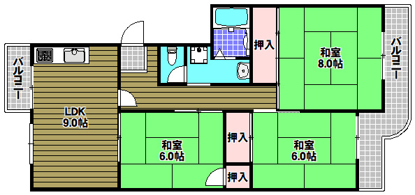 新檜尾台第2次住宅5号棟の間取り