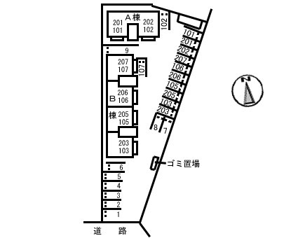 第二双葉ハイツ　A棟の区画図