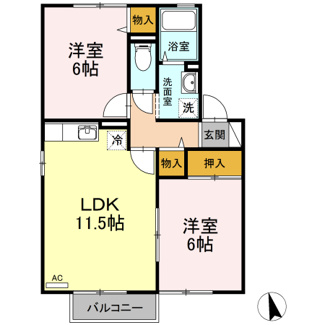【間取り】 | グランシャリオB(堀之内町)