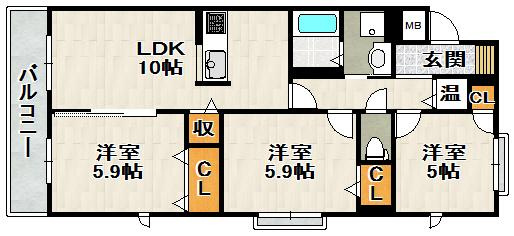 シャーメゾングレースの間取り