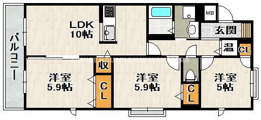 シャーメゾングレースの間取り