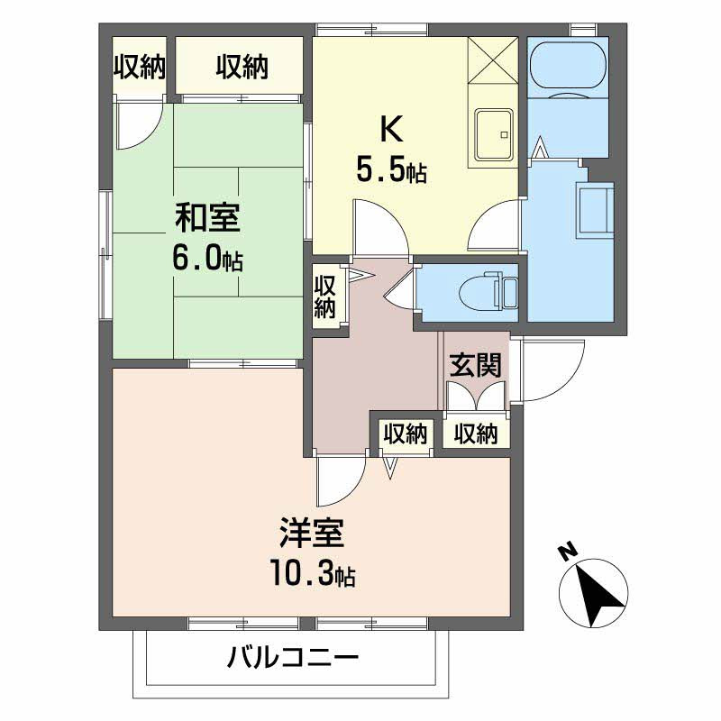 光ハウス　Ａ棟の間取り