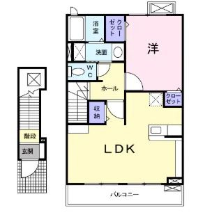 ルミエール豊四季Ⅰの間取り|１ＬＤＫ