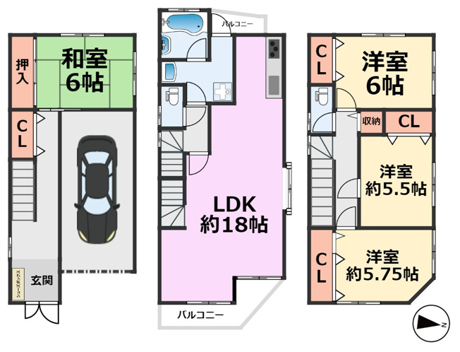 【間取り】 | 潮江2丁目貸家