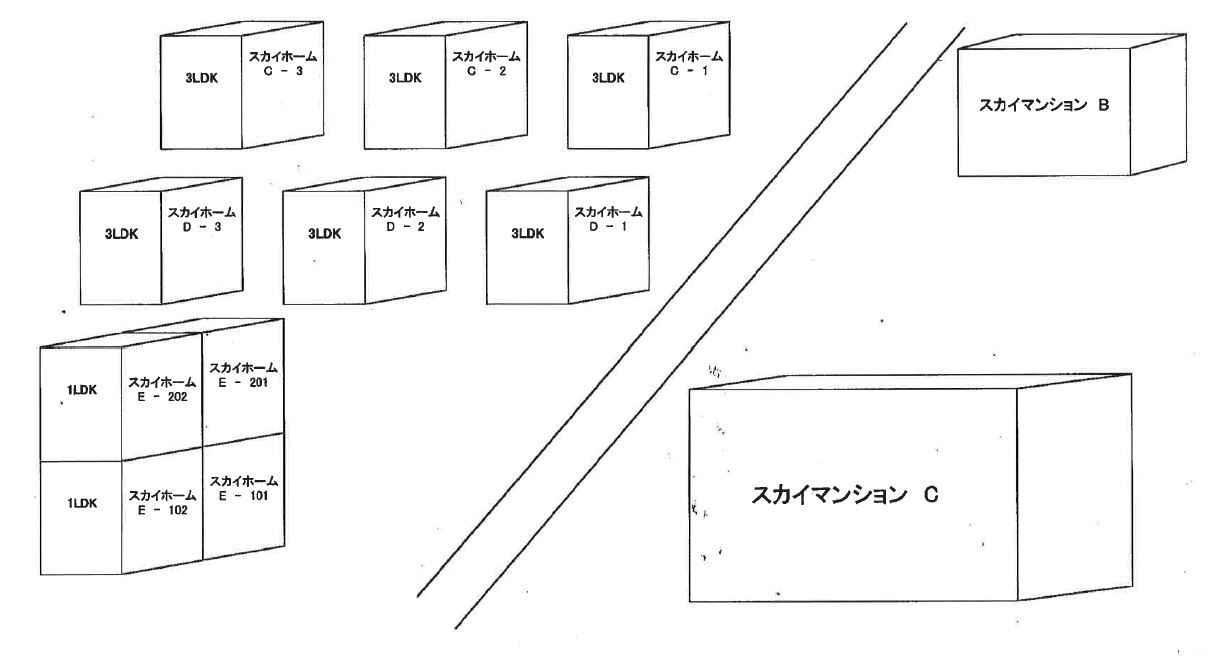 スカイホーム　D　2号棟の区画図