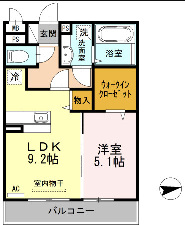 グランドソレイユ荒尾の間取り