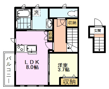 【間取り】 | メープルツリーハウス | 201号室間取図