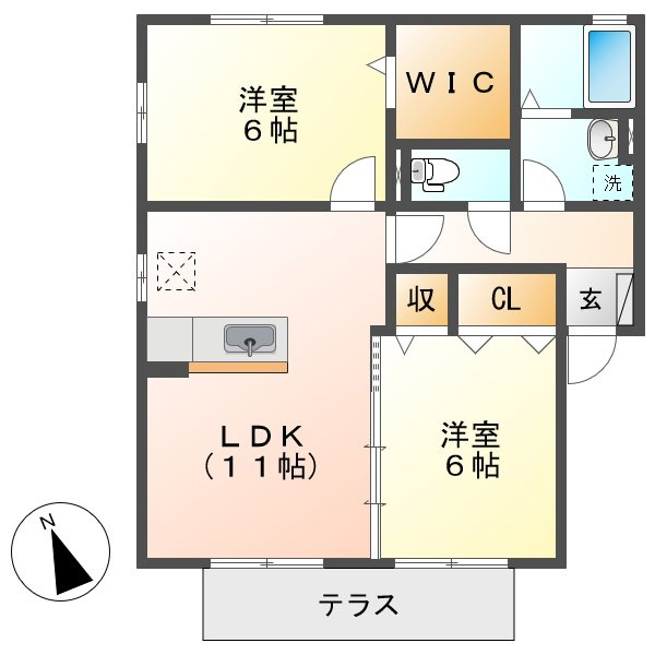 セジュールT＆Eの間取り