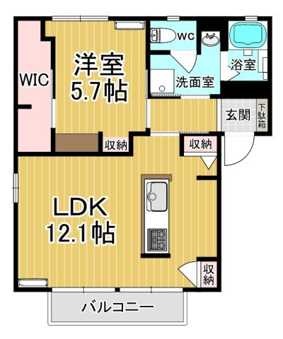 【間取り】 | ヴィラクレールD | リノベーションして1LDKになりました！