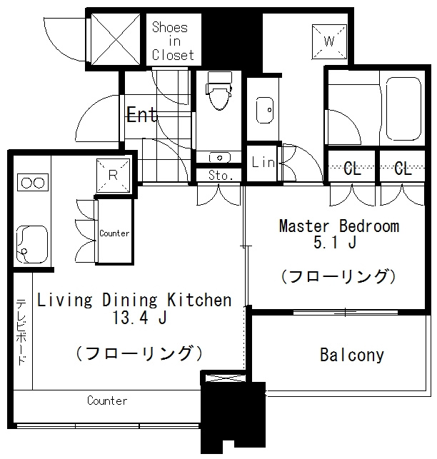THE ROPPONGI TOKYO CLUB RESIDENCEの間取り