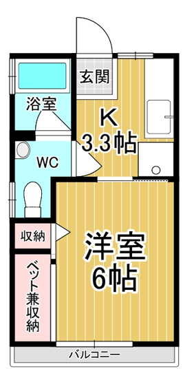 【間取り】 | グリーンハイツヒロミ | 快適な一人暮らしができます。