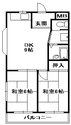 【間取り】 | 桂マンション | 間取りです