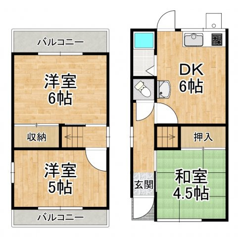 【間取り】 | 堺市中区深井北町貸家