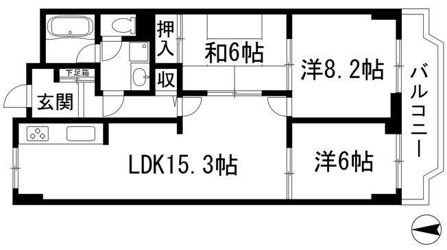【間取り】 | ローズハイツ宝塚