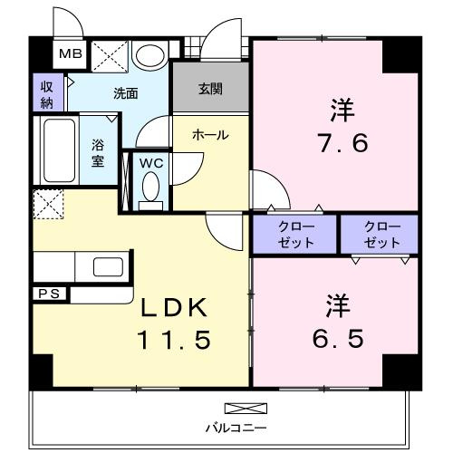 【間取り】 | グランデフィオーレ | ２LDK