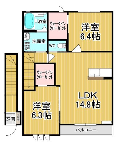 【間取り】 | ヴィヴァーチェⅢ | 2部屋採光！オール洋間です♪