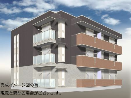 倉敷市老松町１丁目のアパートの外観パース|イメージパース