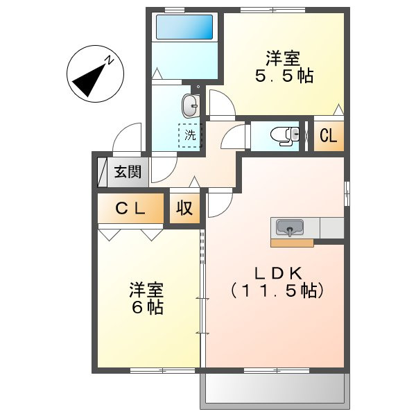 アンソレイエ松家の間取り