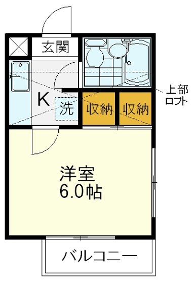 【間取り】 | ルベールST | 106号室間取り