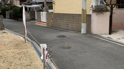 【前面道路含む現地写真】 | 堺市東区中茶屋　建築条件なし　【売土地】 | 前面道路含む現地写真です