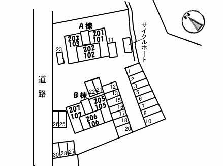 ボンヌ・シャンス　A棟の区画図