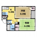 【間取り】 | ２DKの間取りです