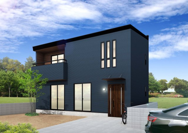 「アクロのハコ売り住宅」Part.1　ＤＯＭＡの家 の外観パース|外観パースです。工事前でしたら変更できます。