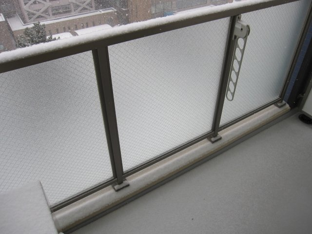 ゾネ医大キャンパス前のバルコニー