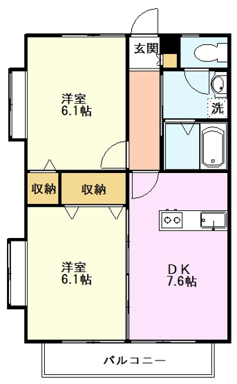 【間取り】 | ベルハウス貫井B棟