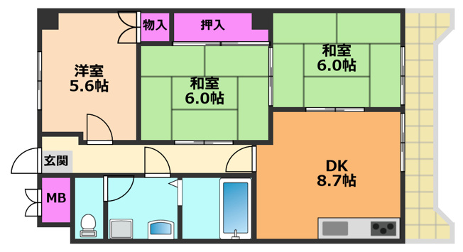 【間取り】 | ウエストハイツP1