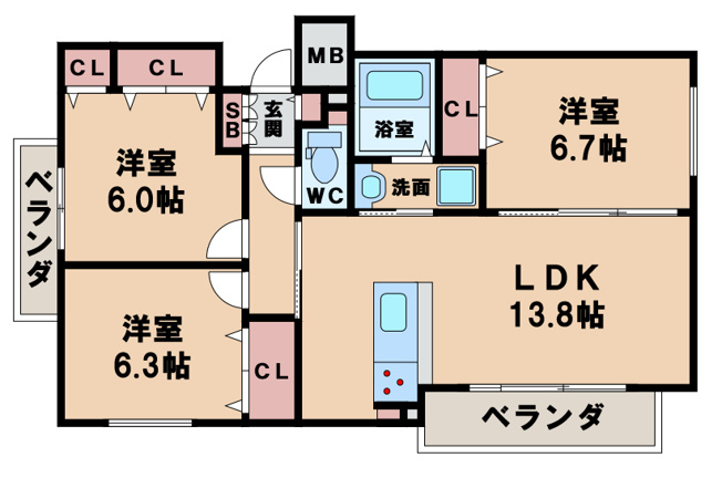 【間取り】 | サンテ・文の里ハイム