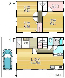 【間取り】 | 荒木町戸建貸家
