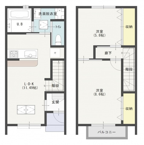 プリエ ローザ Ａ号棟の間取り