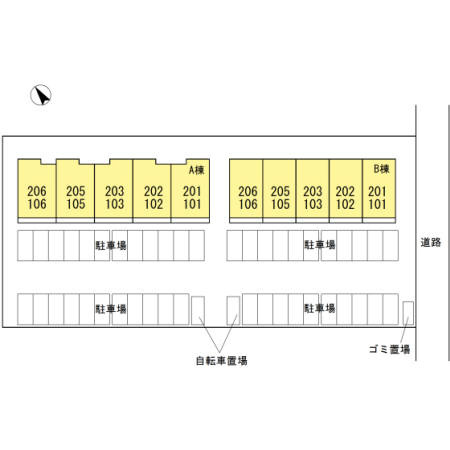 サニーソフィア　B棟のその他共用部分|配置図