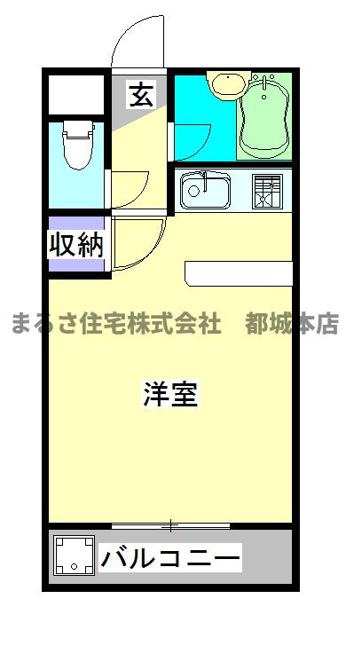 ロワイヤルヒルズ「水道料込み」の間取り|「反転タイプ」