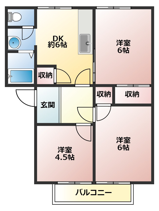 クリーム色のSunnySpotの間取り
