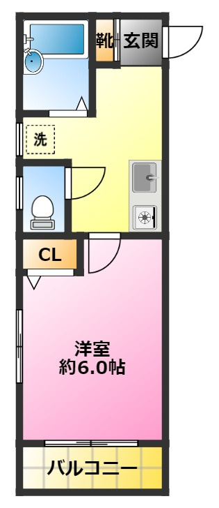ハイツラフィネの間取り|ＯＺ通りを通って帰れお買い物も便利です。