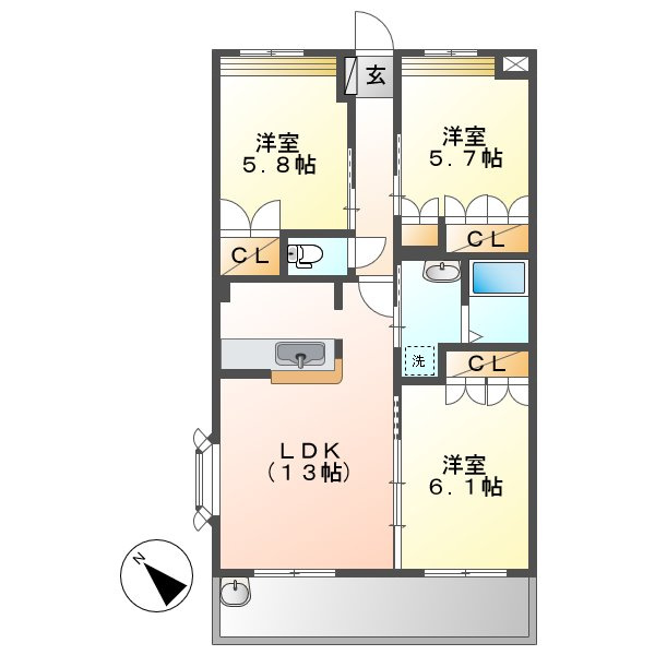 フレンドパーク・宙の間取り
