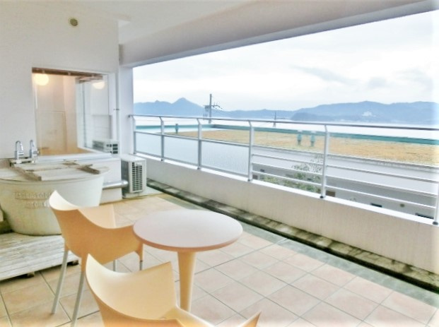 余暇を楽しむ絶好の場所！専用露天風呂付き♪３０を超える無料設備あり☆マリントピア天橋立１０号館のバルコニー|バルコニー